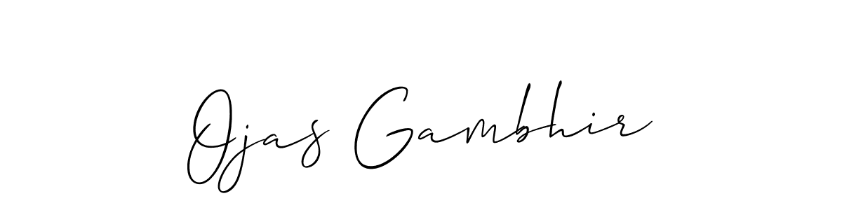 Ojas Gambhir stylish signature style. Best Handwritten Sign (Allison_Script) for my name. Handwritten Signature Collection Ideas for my name Ojas Gambhir. Ojas Gambhir signature style 2 images and pictures png