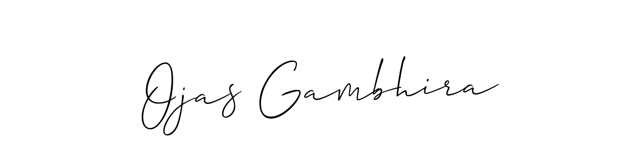 How to make Ojas Gambhira signature? Allison_Script is a professional autograph style. Create handwritten signature for Ojas Gambhira name. Ojas Gambhira signature style 2 images and pictures png
