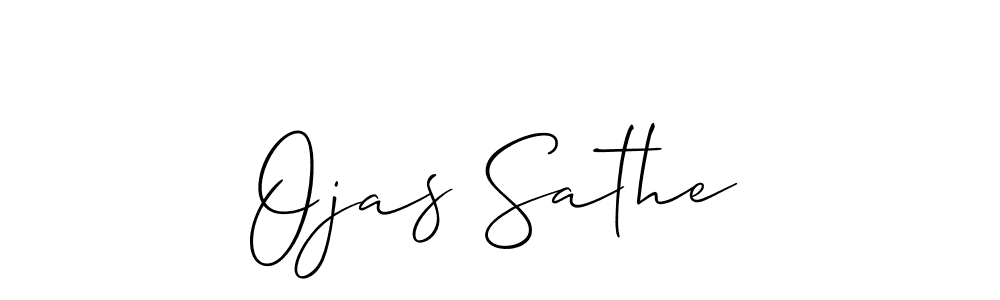 Make a beautiful signature design for name Ojas Sathe. With this signature (Allison_Script) style, you can create a handwritten signature for free. Ojas Sathe signature style 2 images and pictures png