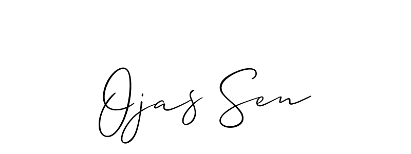 Make a beautiful signature design for name Ojas Sen. With this signature (Allison_Script) style, you can create a handwritten signature for free. Ojas Sen signature style 2 images and pictures png
