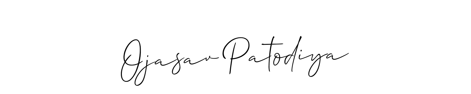 Also we have Ojasav Patodiya name is the best signature style. Create professional handwritten signature collection using Allison_Script autograph style. Ojasav Patodiya signature style 2 images and pictures png