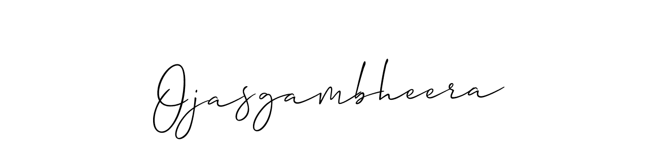 It looks lik you need a new signature style for name Ojasgambheera. Design unique handwritten (Allison_Script) signature with our free signature maker in just a few clicks. Ojasgambheera signature style 2 images and pictures png