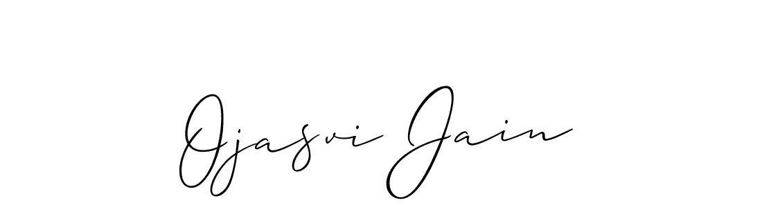 Make a beautiful signature design for name Ojasvi Jain. With this signature (Allison_Script) style, you can create a handwritten signature for free. Ojasvi Jain signature style 2 images and pictures png