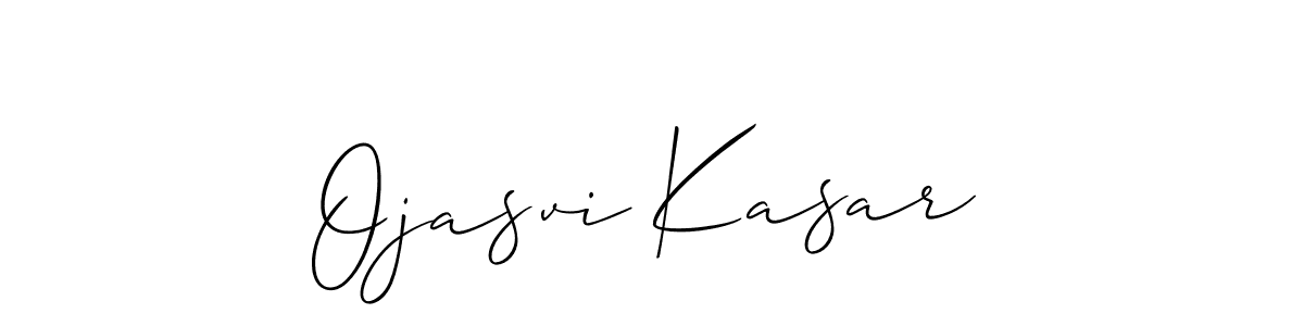 You should practise on your own different ways (Allison_Script) to write your name (Ojasvi Kasar) in signature. don't let someone else do it for you. Ojasvi Kasar signature style 2 images and pictures png