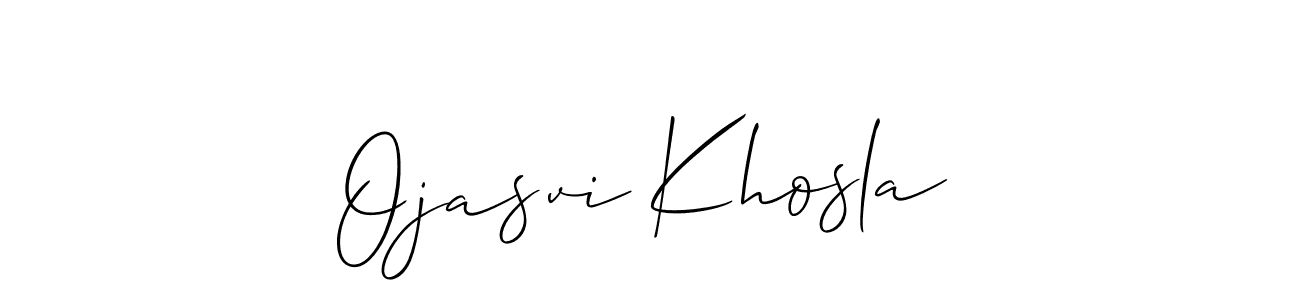 How to make Ojasvi Khosla signature? Allison_Script is a professional autograph style. Create handwritten signature for Ojasvi Khosla name. Ojasvi Khosla signature style 2 images and pictures png