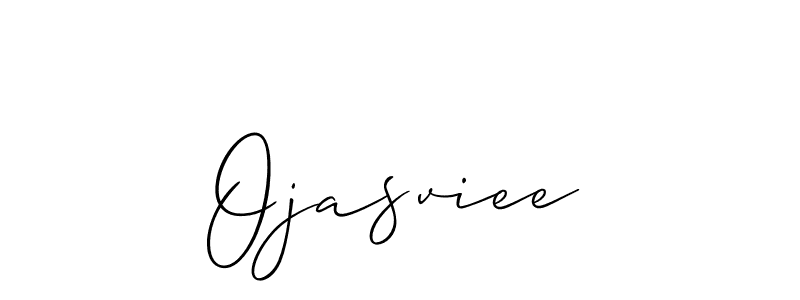 You should practise on your own different ways (Allison_Script) to write your name (Ojasviee) in signature. don't let someone else do it for you. Ojasviee signature style 2 images and pictures png
