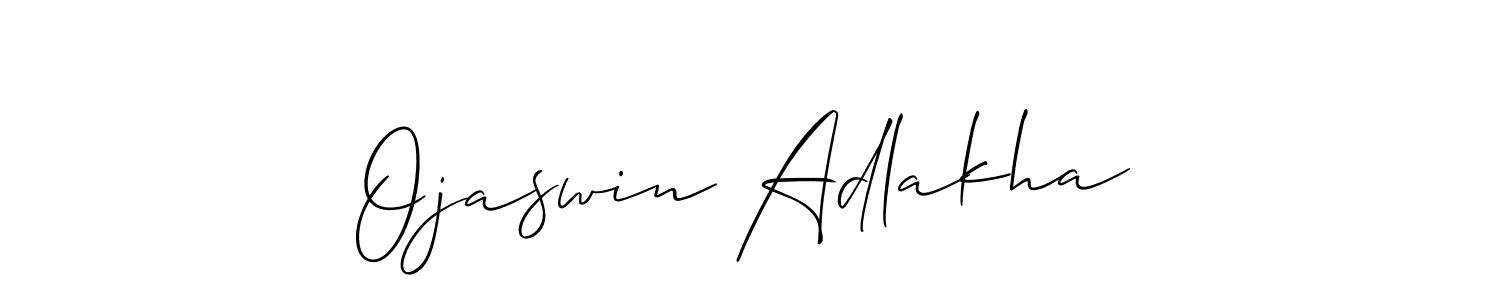 Also we have Ojaswin Adlakha name is the best signature style. Create professional handwritten signature collection using Allison_Script autograph style. Ojaswin Adlakha signature style 2 images and pictures png