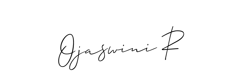 Also You can easily find your signature by using the search form. We will create Ojaswini R name handwritten signature images for you free of cost using Allison_Script sign style. Ojaswini R signature style 2 images and pictures png