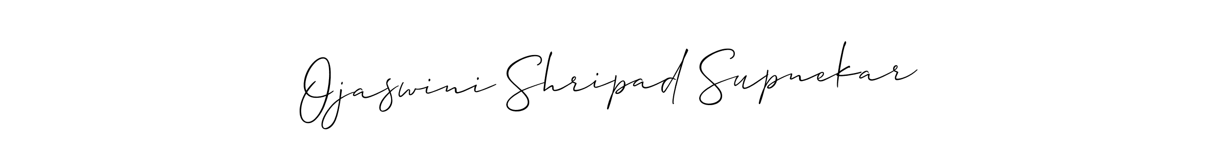 This is the best signature style for the Ojaswini Shripad Supnekar name. Also you like these signature font (Allison_Script). Mix name signature. Ojaswini Shripad Supnekar signature style 2 images and pictures png