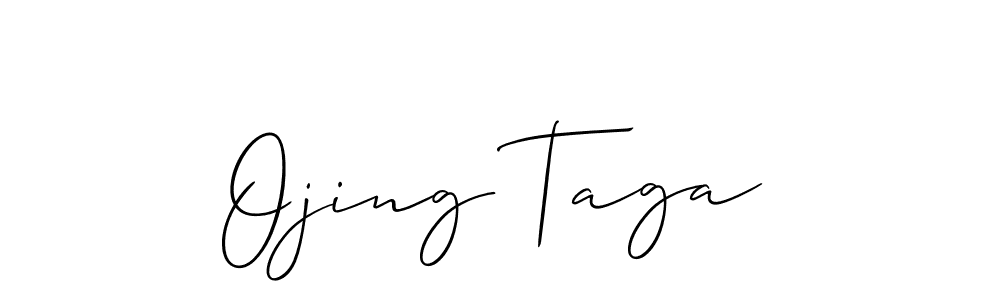 Make a beautiful signature design for name Ojing Taga. With this signature (Allison_Script) style, you can create a handwritten signature for free. Ojing Taga signature style 2 images and pictures png