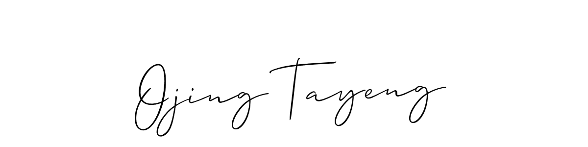 How to make Ojing Tayeng signature? Allison_Script is a professional autograph style. Create handwritten signature for Ojing Tayeng name. Ojing Tayeng signature style 2 images and pictures png