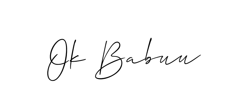 Make a beautiful signature design for name Ok Babuu. With this signature (Allison_Script) style, you can create a handwritten signature for free. Ok Babuu signature style 2 images and pictures png