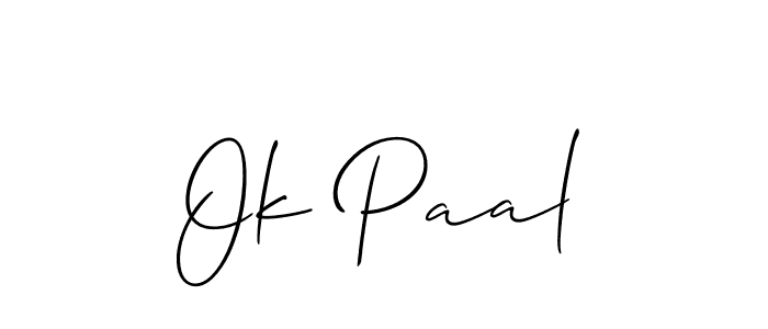 Best and Professional Signature Style for Ok Paal. Allison_Script Best Signature Style Collection. Ok Paal signature style 2 images and pictures png