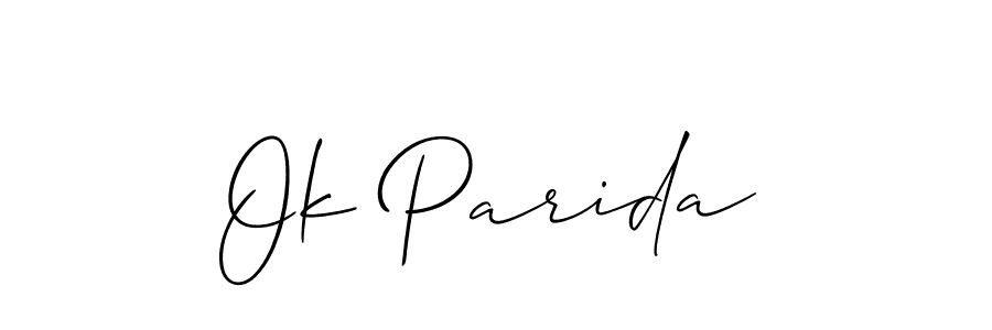 if you are searching for the best signature style for your name Ok Parida. so please give up your signature search. here we have designed multiple signature styles  using Allison_Script. Ok Parida signature style 2 images and pictures png