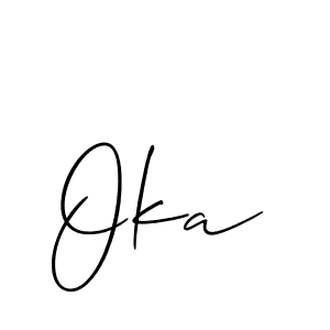 Also You can easily find your signature by using the search form. We will create Oka name handwritten signature images for you free of cost using Allison_Script sign style. Oka signature style 2 images and pictures png