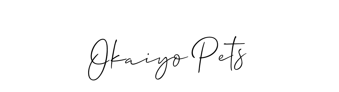 You should practise on your own different ways (Allison_Script) to write your name (Okaiyo Pets) in signature. don't let someone else do it for you. Okaiyo Pets signature style 2 images and pictures png