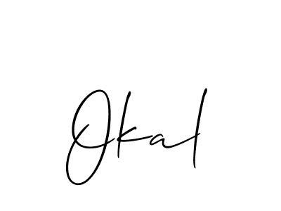 Use a signature maker to create a handwritten signature online. With this signature software, you can design (Allison_Script) your own signature for name Okal. Okal signature style 2 images and pictures png