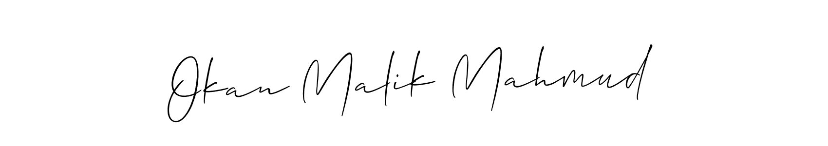 if you are searching for the best signature style for your name Okan Malik Mahmud. so please give up your signature search. here we have designed multiple signature styles  using Allison_Script. Okan Malik Mahmud signature style 2 images and pictures png