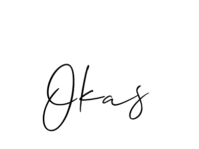 The best way (Allison_Script) to make a short signature is to pick only two or three words in your name. The name Okas include a total of six letters. For converting this name. Okas signature style 2 images and pictures png