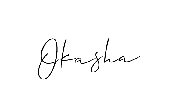 Also You can easily find your signature by using the search form. We will create Okasha name handwritten signature images for you free of cost using Allison_Script sign style. Okasha signature style 2 images and pictures png