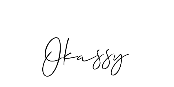 You should practise on your own different ways (Allison_Script) to write your name (Okassy) in signature. don't let someone else do it for you. Okassy signature style 2 images and pictures png