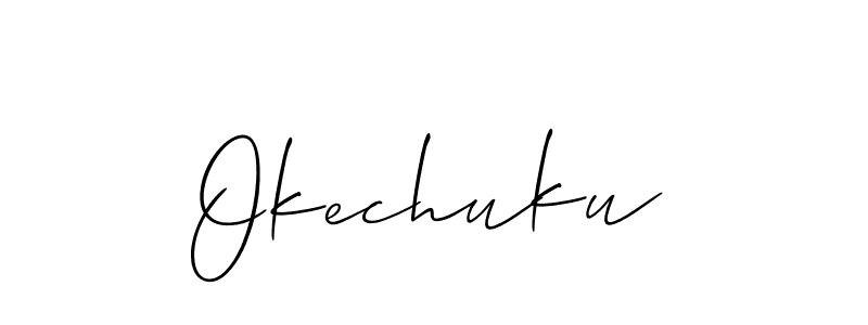 Design your own signature with our free online signature maker. With this signature software, you can create a handwritten (Allison_Script) signature for name Okechuku. Okechuku signature style 2 images and pictures png