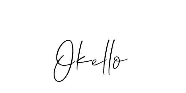 Create a beautiful signature design for name Okello. With this signature (Allison_Script) fonts, you can make a handwritten signature for free. Okello signature style 2 images and pictures png