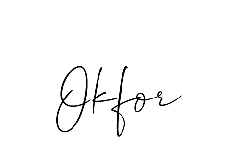 Use a signature maker to create a handwritten signature online. With this signature software, you can design (Allison_Script) your own signature for name Okfor. Okfor signature style 2 images and pictures png