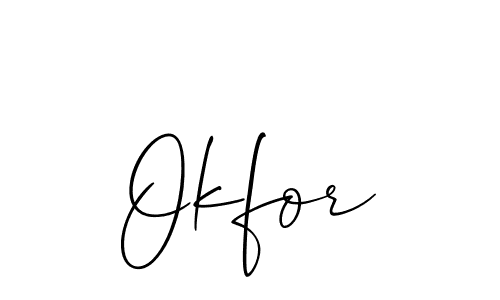 Use a signature maker to create a handwritten signature online. With this signature software, you can design (Allison_Script) your own signature for name Okfor. Okfor signature style 2 images and pictures png