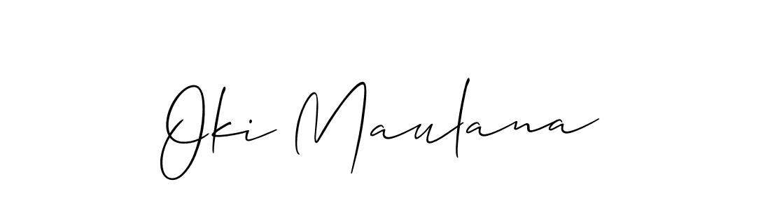 You should practise on your own different ways (Allison_Script) to write your name (Oki Maulana) in signature. don't let someone else do it for you. Oki Maulana signature style 2 images and pictures png