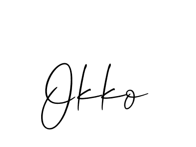 How to make Okko signature? Allison_Script is a professional autograph style. Create handwritten signature for Okko name. Okko signature style 2 images and pictures png