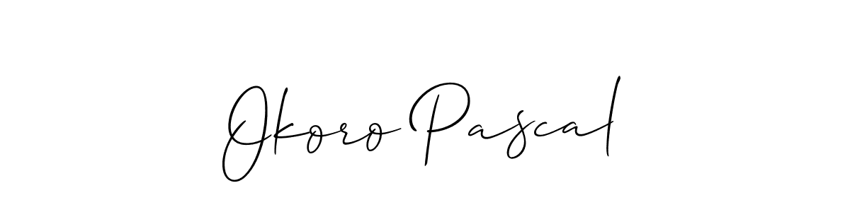 The best way (Allison_Script) to make a short signature is to pick only two or three words in your name. The name Okoro Pascal include a total of six letters. For converting this name. Okoro Pascal signature style 2 images and pictures png