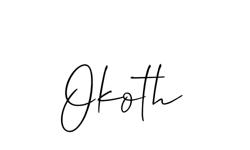 How to make Okoth signature? Allison_Script is a professional autograph style. Create handwritten signature for Okoth name. Okoth signature style 2 images and pictures png