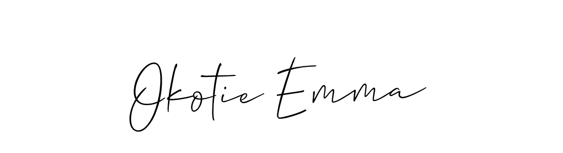 Make a short Okotie Emma signature style. Manage your documents anywhere anytime using Allison_Script. Create and add eSignatures, submit forms, share and send files easily. Okotie Emma signature style 2 images and pictures png