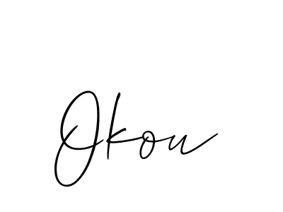 Also we have Okou name is the best signature style. Create professional handwritten signature collection using Allison_Script autograph style. Okou signature style 2 images and pictures png