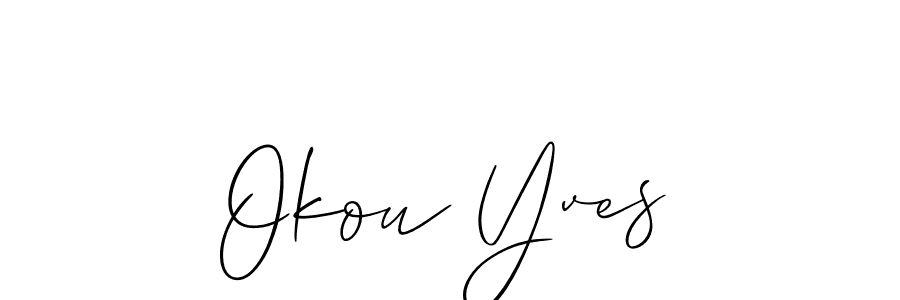 Also You can easily find your signature by using the search form. We will create Okou Yves name handwritten signature images for you free of cost using Allison_Script sign style. Okou Yves signature style 2 images and pictures png