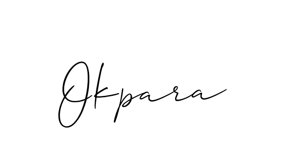 Also we have Okpara name is the best signature style. Create professional handwritten signature collection using Allison_Script autograph style. Okpara signature style 2 images and pictures png