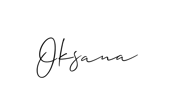 Use a signature maker to create a handwritten signature online. With this signature software, you can design (Allison_Script) your own signature for name Oksana. Oksana signature style 2 images and pictures png