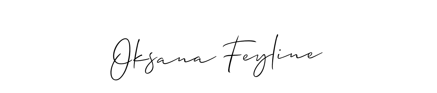 Create a beautiful signature design for name Oksana Feyline. With this signature (Allison_Script) fonts, you can make a handwritten signature for free. Oksana Feyline signature style 2 images and pictures png