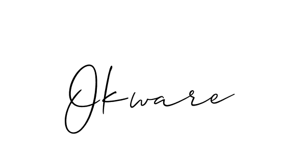 How to Draw Okware signature style? Allison_Script is a latest design signature styles for name Okware. Okware signature style 2 images and pictures png