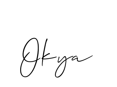 Create a beautiful signature design for name Okya. With this signature (Allison_Script) fonts, you can make a handwritten signature for free. Okya signature style 2 images and pictures png