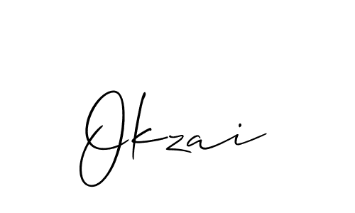 Design your own signature with our free online signature maker. With this signature software, you can create a handwritten (Allison_Script) signature for name Okzai. Okzai signature style 2 images and pictures png