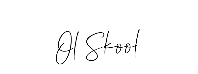 You should practise on your own different ways (Allison_Script) to write your name (Ol Skool) in signature. don't let someone else do it for you. Ol Skool signature style 2 images and pictures png