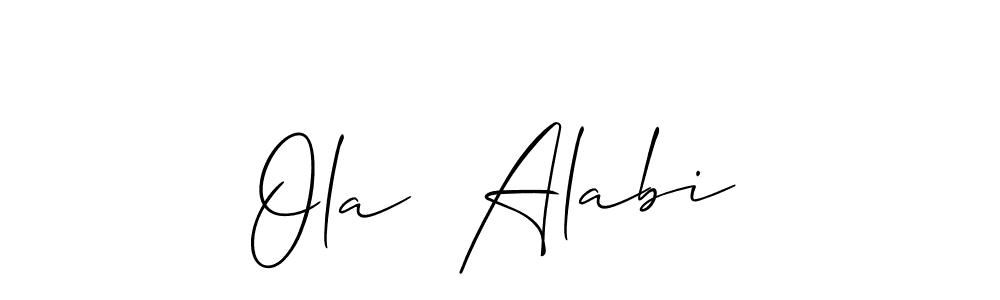Also You can easily find your signature by using the search form. We will create Ola  Alabi name handwritten signature images for you free of cost using Allison_Script sign style. Ola  Alabi signature style 2 images and pictures png