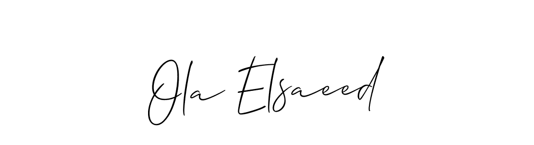 How to make Ola Elsaeed name signature. Use Allison_Script style for creating short signs online. This is the latest handwritten sign. Ola Elsaeed signature style 2 images and pictures png