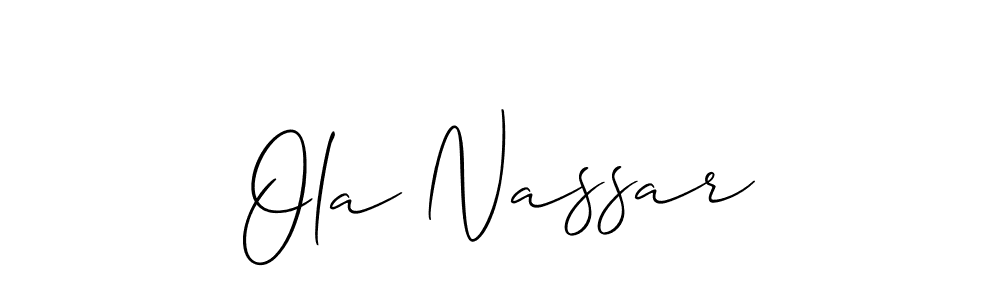 You can use this online signature creator to create a handwritten signature for the name Ola Nassar. This is the best online autograph maker. Ola Nassar signature style 2 images and pictures png