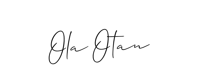 Similarly Allison_Script is the best handwritten signature design. Signature creator online .You can use it as an online autograph creator for name Ola Otan. Ola Otan signature style 2 images and pictures png