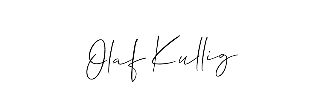 How to make Olaf Kullig name signature. Use Allison_Script style for creating short signs online. This is the latest handwritten sign. Olaf Kullig signature style 2 images and pictures png