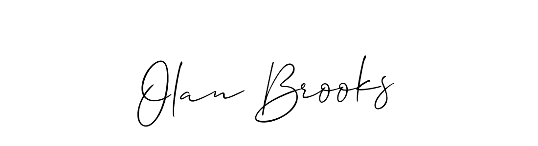 The best way (Allison_Script) to make a short signature is to pick only two or three words in your name. The name Olan Brooks include a total of six letters. For converting this name. Olan Brooks signature style 2 images and pictures png