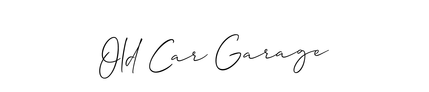 It looks lik you need a new signature style for name Old Car Garage. Design unique handwritten (Allison_Script) signature with our free signature maker in just a few clicks. Old Car Garage signature style 2 images and pictures png
